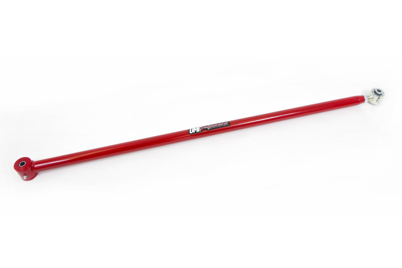 Chrome moly single adjustable panhard bar improves strength and rear alignment.