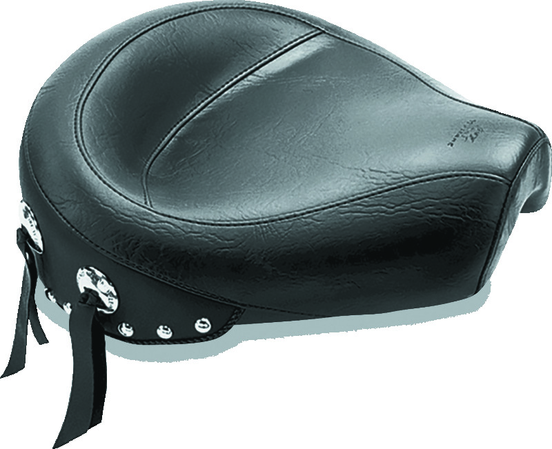 Mustang 82-03 Harley Sportster Wide Touring Solo Seat w/Studs - Black