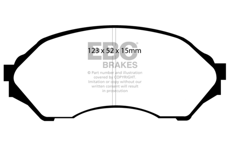EBC Yellowstuff Brake Pads DP41302R Pads, Yellowstuff, Aramid Fiber, Front, Mazda, Set thumbnail 4