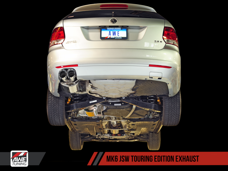 AWE Tuning Mk5 Jetta Mk6 Sportwagen 2.5L Touring Edition Exhaust - Diamond Black Tips thumbnail 4