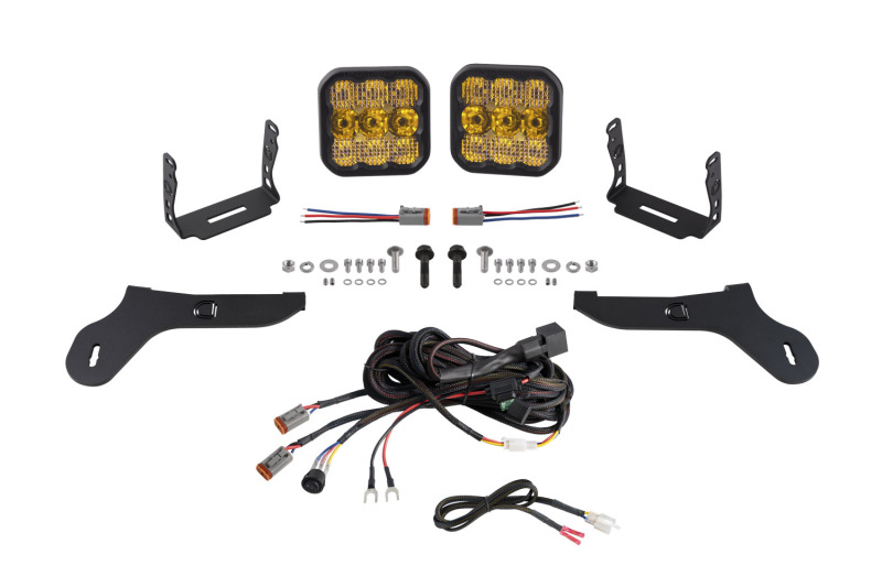 Diode Dynamics 17-20 Ford Raptor SS5 Bumper LED Pod Light Kit - Sport Yellow Combo thumbnail 2