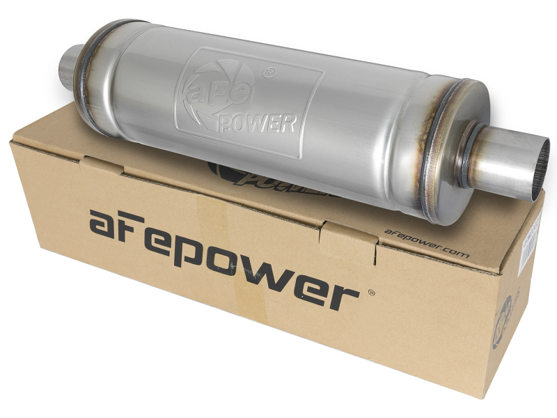 aFe MACH Force-Xp 409 SS Muffler 2.5in Center/Center 18in L x 6in Dia - Round Body thumbnail 8