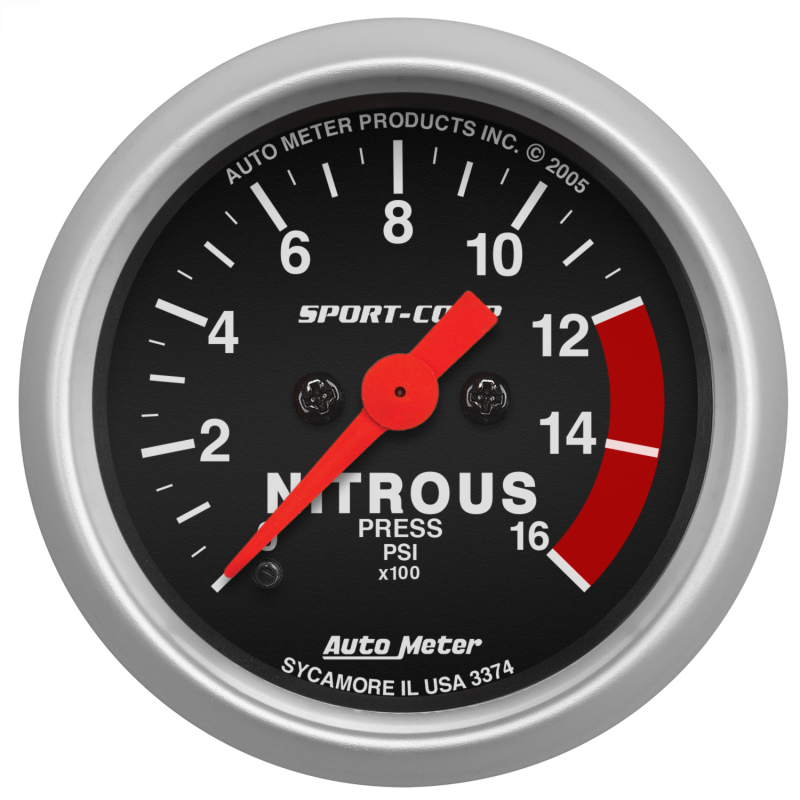 AutoMeter Gauge Nitrous Pressure 2-1/16in. 1600PSI Digital Stepper Motor Sport-Comp thumbnail 2