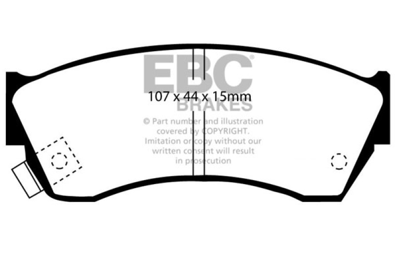 EBC 97-01 Chevrolet Metro 1.3 Ultimax2 Front Brake Pads thumbnail 4