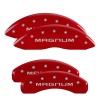 MGP 4 Caliper Covers Engraved Front & Rear Magnum Red finish silver ch thumbnail 8