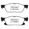 EBC 19+ Ford Edge ST 4WD 2.7TT w/o Performance Brake Package Redstuff Front Brake Pads thumbnail 8