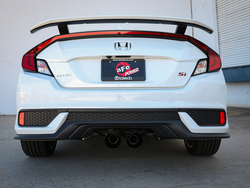 aFe Takeda 2.5in 304SS Cat-Back Exhaust System 17-20 Honda Civic SI Coupe L4-1.5L (t) - Black Tip thumbnail 9