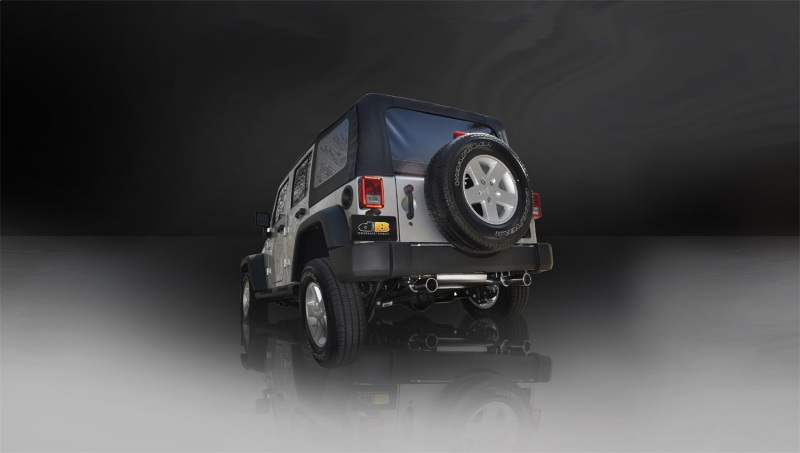 Corsa 2007-2011 Jeep Wrangler 3.8L/12-14 Wrangler 3.6L Polished Sport Axle-Back Exhaust thumbnail 7