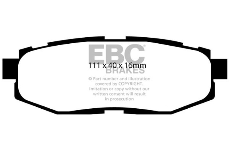 EBC 12+ Scion FR-S 2 Yellowstuff Rear Brake Pads thumbnail 6