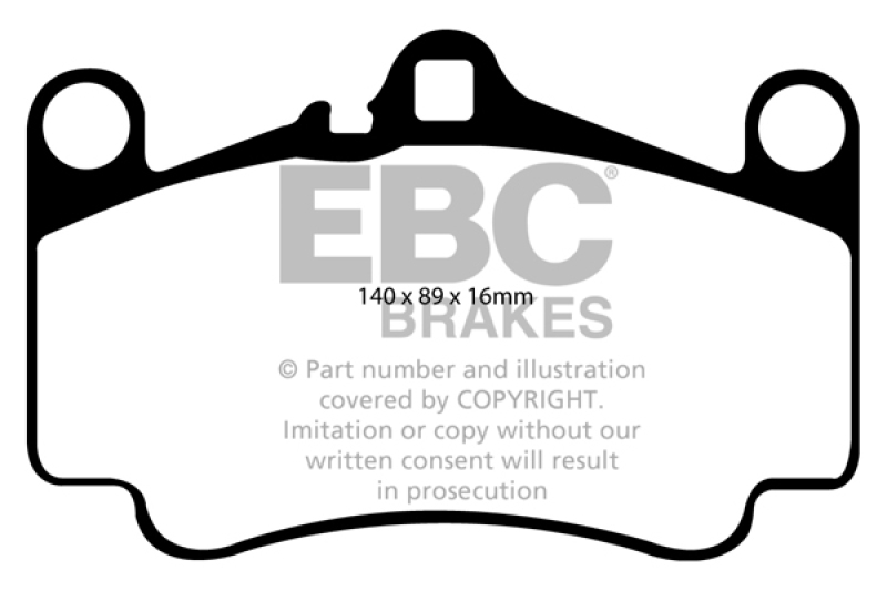 EBC 03-05 Porsche 911 (996) (Cast Iron Rotor only) 3.6 Carrera 4S Redstuff Front Brake Pads thumbnail 3