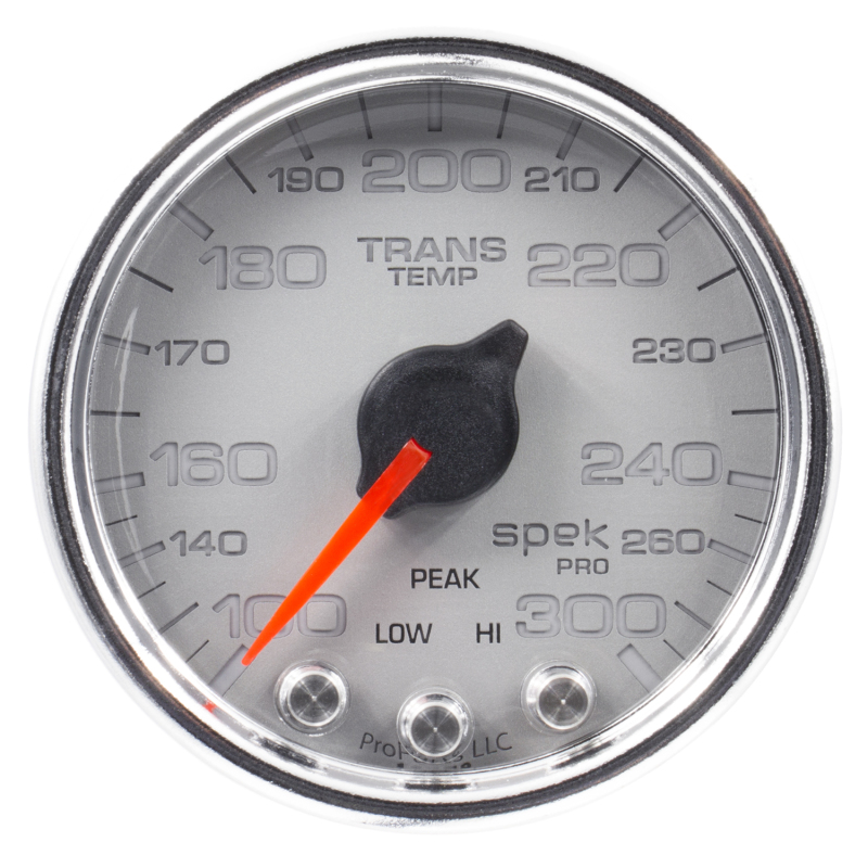 Autometer Spek-Pro Gauge Trans Temp 2 1/16in 300f Stepper Motor W/Peak & Warn Slvr/Chrm thumbnail 6