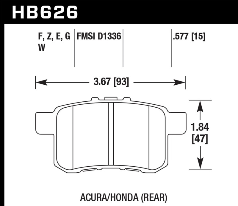 Hawk 11-14 Acura TSX HPS 5.0 Rear Brake Pads thumbnail 2