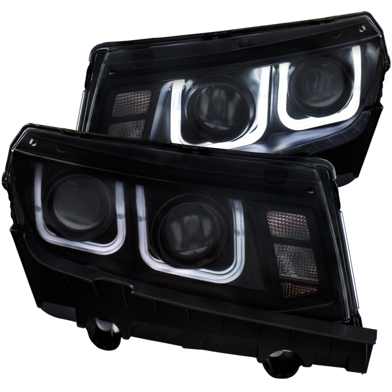 ANZO 2014-2015 Chevrolet Camaro Projector Headlights w/ U-Bar Black thumbnail 6