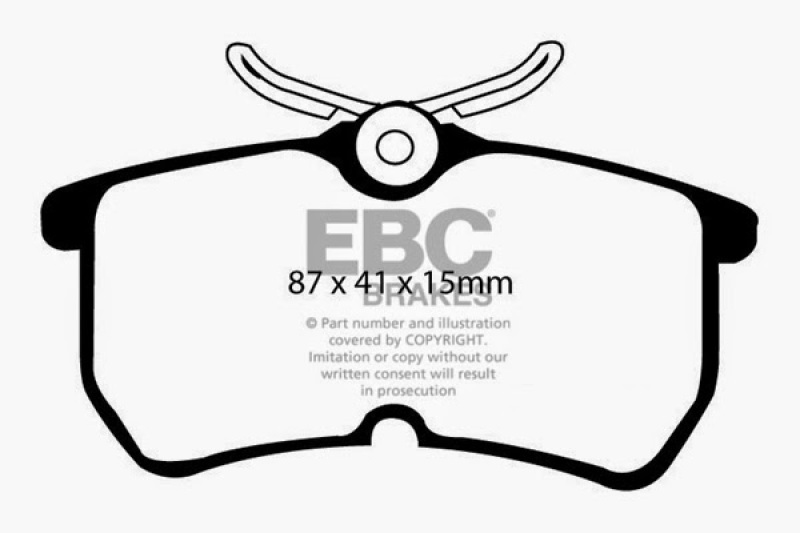 EBC 13+ Ford Fiesta 1.6 Turbo ST Ultimax2 Rear Brake Pads thumbnail 6