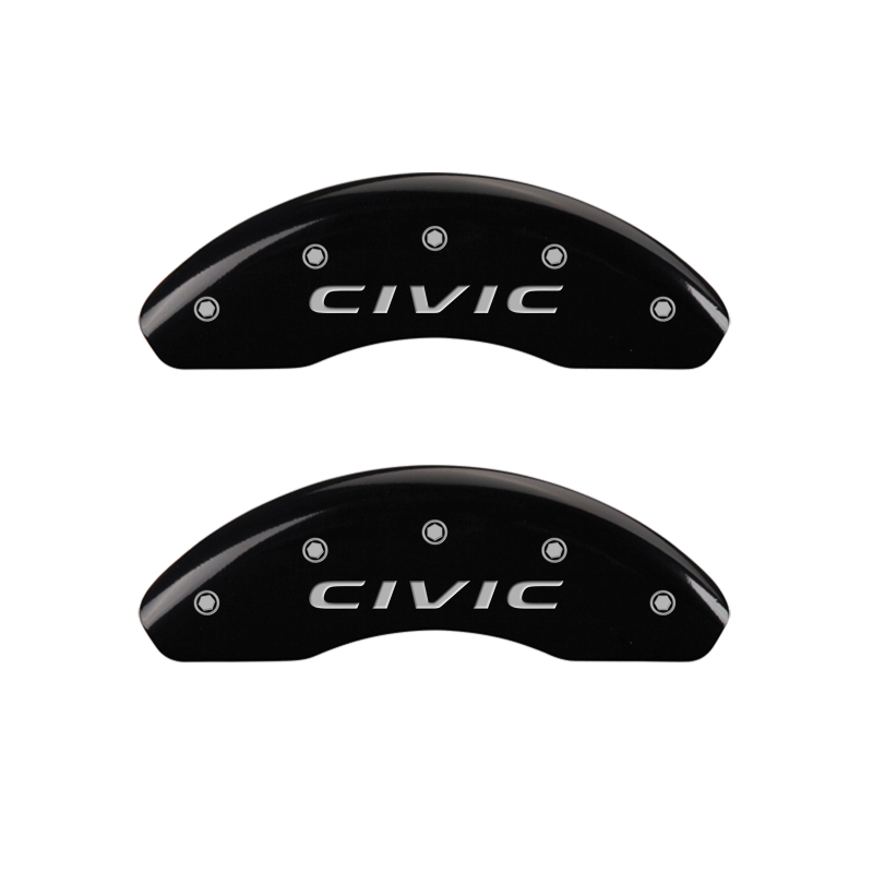 MGP 4 Caliper Covers Engraved Front 2016/CIVIC Engraved Rear 2016/CIVIC Black finish silver ch thumbnail 5