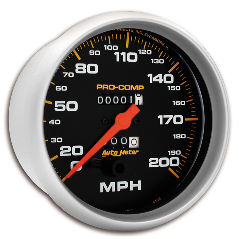 AutoMeter Gauge Speedometer 5in. 200MPH Mechanical Pro-Comp thumbnail 4