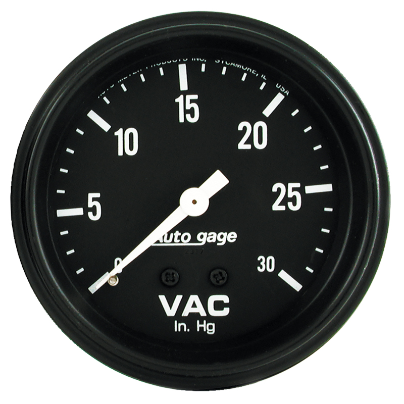 Autometer AutoGage 2-5/8in. / 0-30 IN HG / Mechanical Full Sweep Vacuum Gauge thumbnail 2