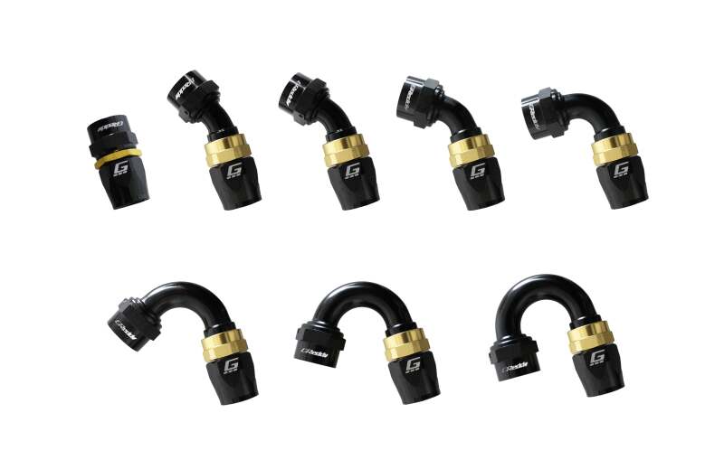 GReddy AN06 45 DEGREE HOSE END SWIVEL BLACK/GOLD ANODIZED thumbnail 9