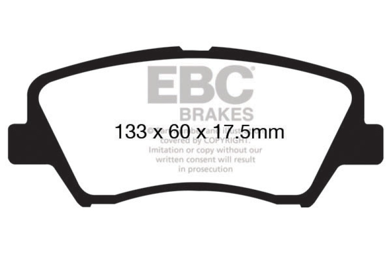 EBC 13+ Hyundai Elantra 1.8 Ultimax2 Front Brake Pads thumbnail 3