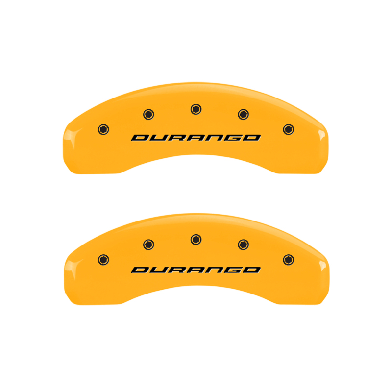 MGP 4 Caliper Covers Engraved Front & Rear Durango Yellow Finish Black Char 2007 Dodge Durango thumbnail 9