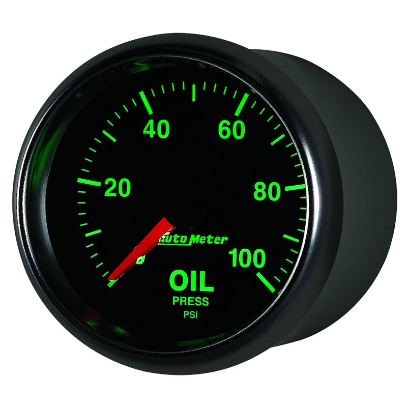 Autometer GS Series 2-1/16in Oil Pressure Gauge 100PSI Electric Full Sweep thumbnail 9