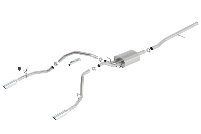Borla 14 Silv/Sierra 1500 C/B S-Type Exhaust/2.75in Into Dual 2.25in Out 4in Tip Split Rear Exit thumbnail 6