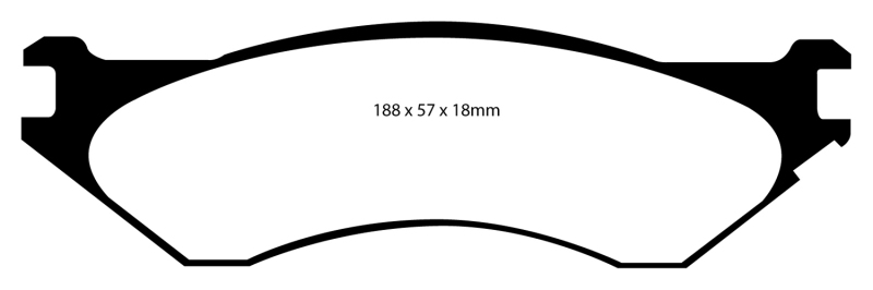 EBC 06-11 Dodge Ram 1500 Mega Cab 2WD Yellowstuff Rear Brake Pads thumbnail 2