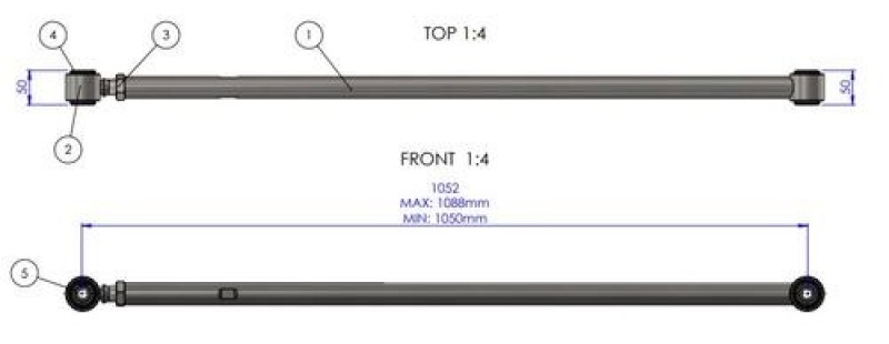 SuperPro 08-21 Lexus LX570 HD Adjustable Panhard Rod thumbnail 4