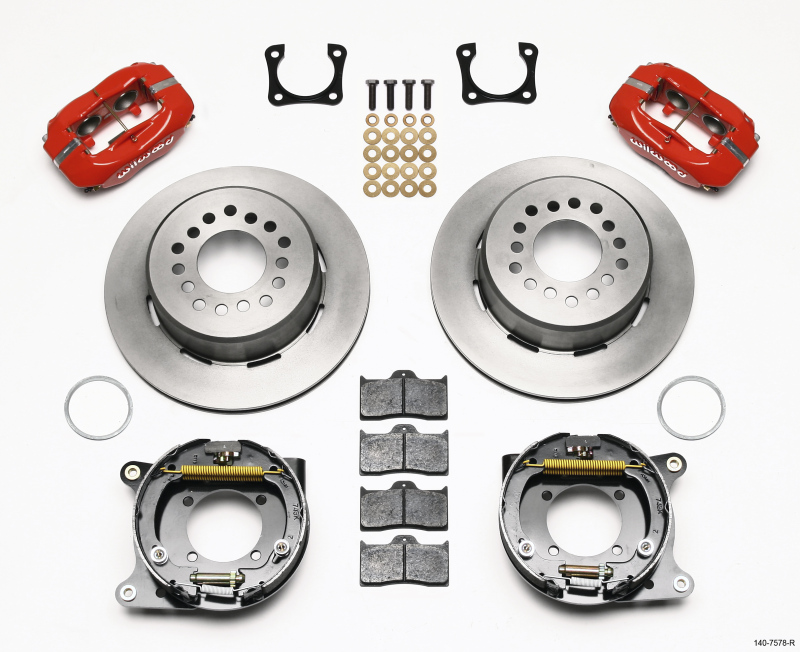 Wilwood Forged Dynalite P/S Park Brake Kit Red Chevy 12 Bolt-Spec 3.15in Bearing