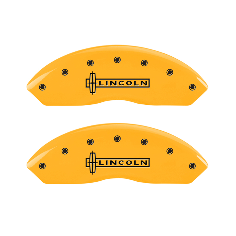 MGP 4 Caliper Covers Engraved Front Lincoln Rear Star Logo Yellow Finish Black Char 2005 Lincoln LS thumbnail 5