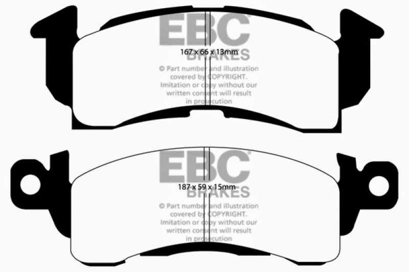 EBC 73-74 Buick Apollo 4.1 Yellowstuff Front Brake Pads thumbnail 7