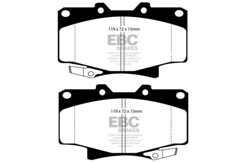 EBC 96-97 Lexus LX450 4.5 Yellowstuff Front Brake Pads thumbnail 4