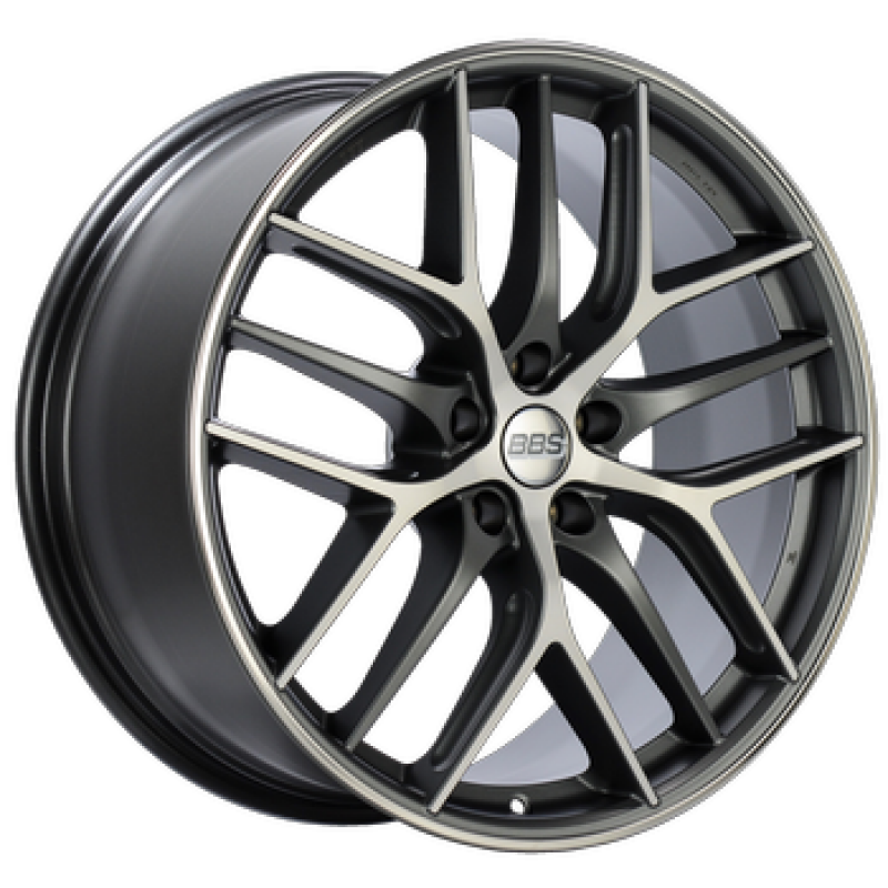 BBS CC-R 19x8.5 5x114.3 ET43 Satin Graphite Diamond Cut Polished Rim Protector Wheel -82mm PFS Req.