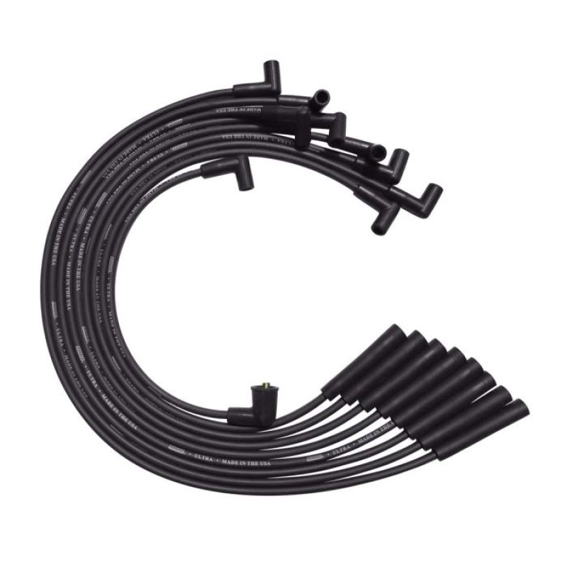 Moroso BB Ford 351C/390/429/460 Unsleeved HEI 135 Deg Boots Ultra Spark Plug Wire Set - Black