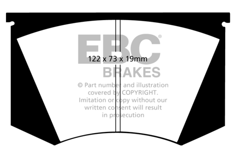 EBC 64-66 Ac Cobra 7.0 Redstuff Front Brake Pads thumbnail 3