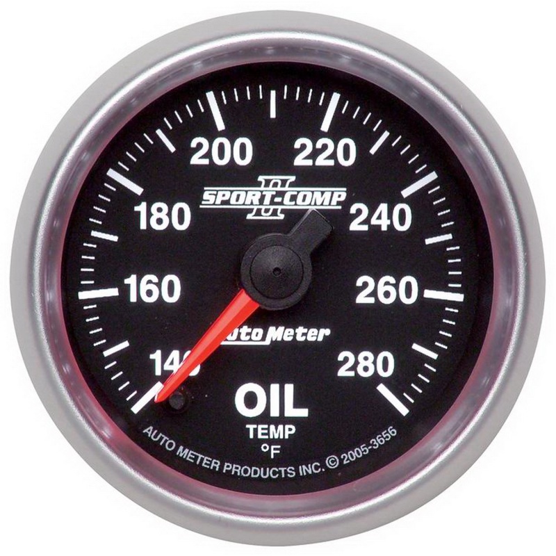 Autometer Sport-Comp II 52mm Full Sweep Electronic 140-280 Deg. F Oil Temperature Gauge