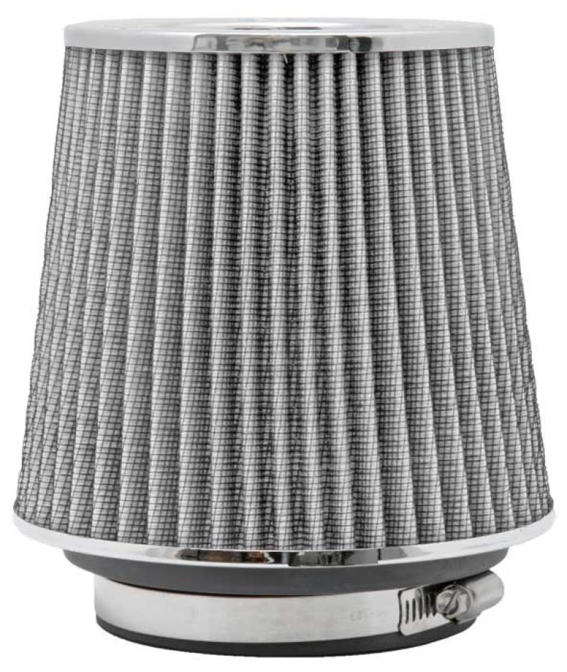 K&N Universal Filter Chrome Round Tapered White - 4in Flange ID x 1.125in Flange Length x 5.5in H thumbnail 9