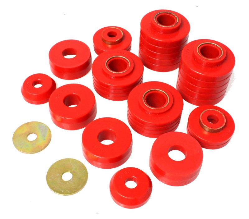 Energy Suspension 80-98 Ford F250/F350 / 80-92 Ford F100/F150 / 85-98 Ford F450 Red Body Mount Set thumbnail 5