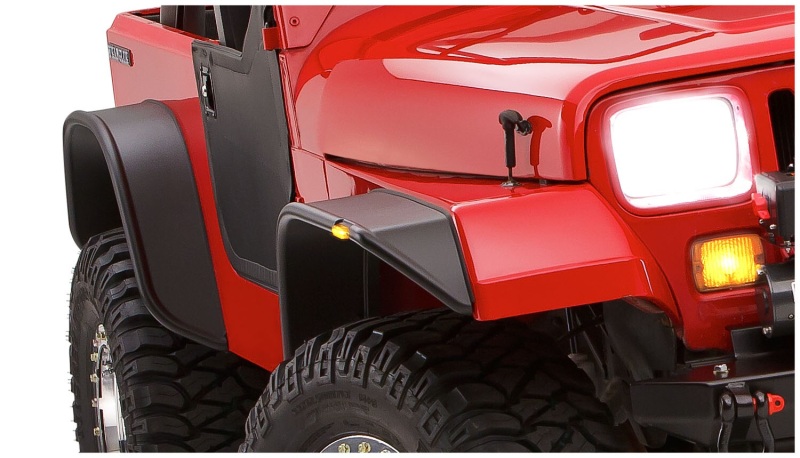 87-95 Jeep Wrangler Flat Style Flares 4pc Excludes Renegade - Black - Image 11