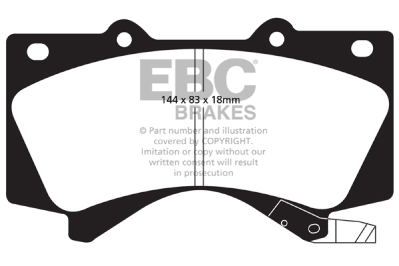 EBC 08+ Lexus LX570 5.7 Extra Duty Front Brake Pads thumbnail 2