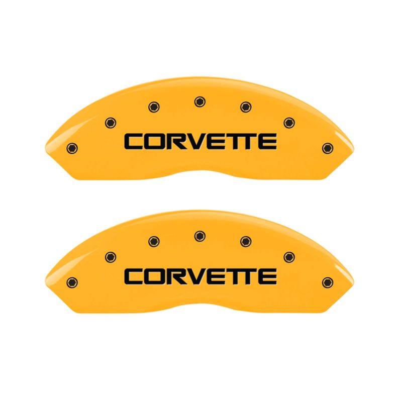 MGP 4 Caliper Covers Engraved F & R C4/Corvette Yellow Finish Black Char 1988 Chevrolet Corvette thumbnail 5