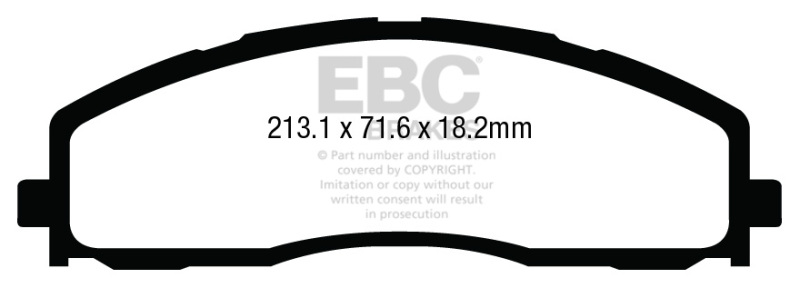 EBC 13+ Ford F250 (inc Super Duty) 6.2 (2WD) Ultimax2 Front Brake Pads thumbnail 5