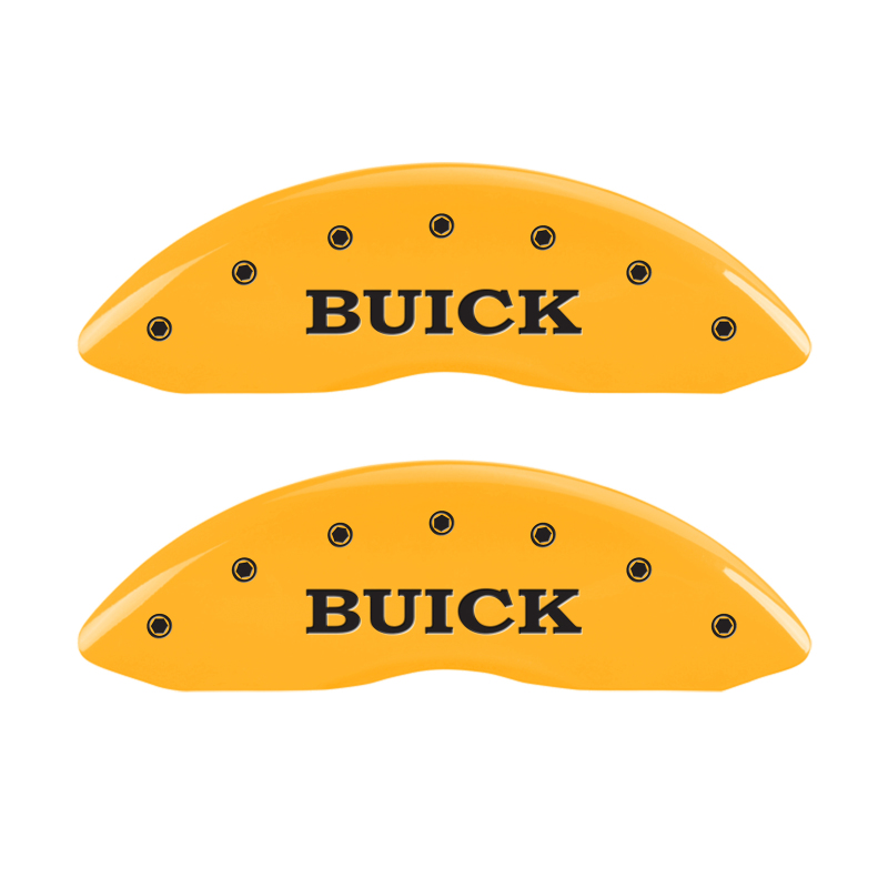 MGP 4 Caliper Covers Engraved Front Buick Rear Yellow Finish Black Char 2007 Buick Lucerne thumbnail 4