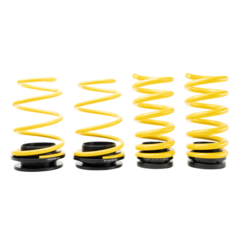 ST Suspensions Adjustable Lowering Springs 27330065 Springs, Height, Front and Rear, Yellow Powdercoated, Use with Factory Dampers, Ford, Kit thumbnail 2