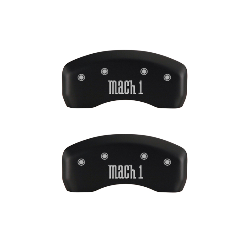 MGP 4 Caliper Covers Engraved Front & Rear Mach 1 Red finish silver ch thumbnail 7