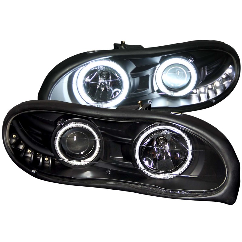 ANZO 1998-2002 Chevrolet Camaro Projector Headlights w/ Halo Black thumbnail 4