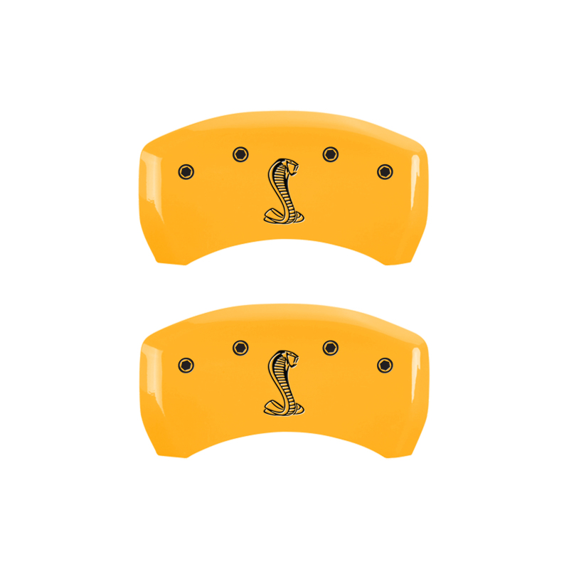 MGP 4 Caliper Covers Engraved Front & Rear Tiffany Snake Yellow Finish Black Char 2005 Ford Mustang thumbnail 9
