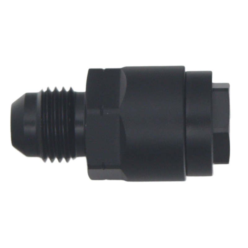 DeatschWerks 6AN Male Flare to 1/4in Female EFI Quick Connect Adapter - Anodized Matte Black thumbnail 2