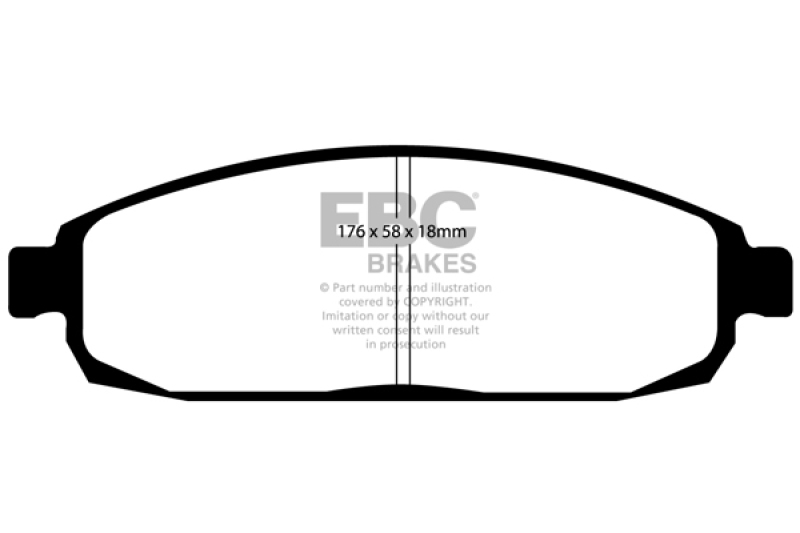 EBC 05-10 Jeep Commander 3.7 Ultimax2 Front Brake Pads thumbnail 3