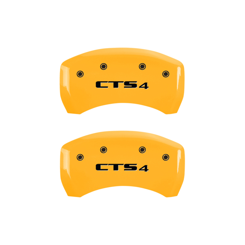 MGP 4 Caliper Covers Engraved Front Cursive/Cadillac Engraved Rear CTS Black finish silver ch thumbnail 9